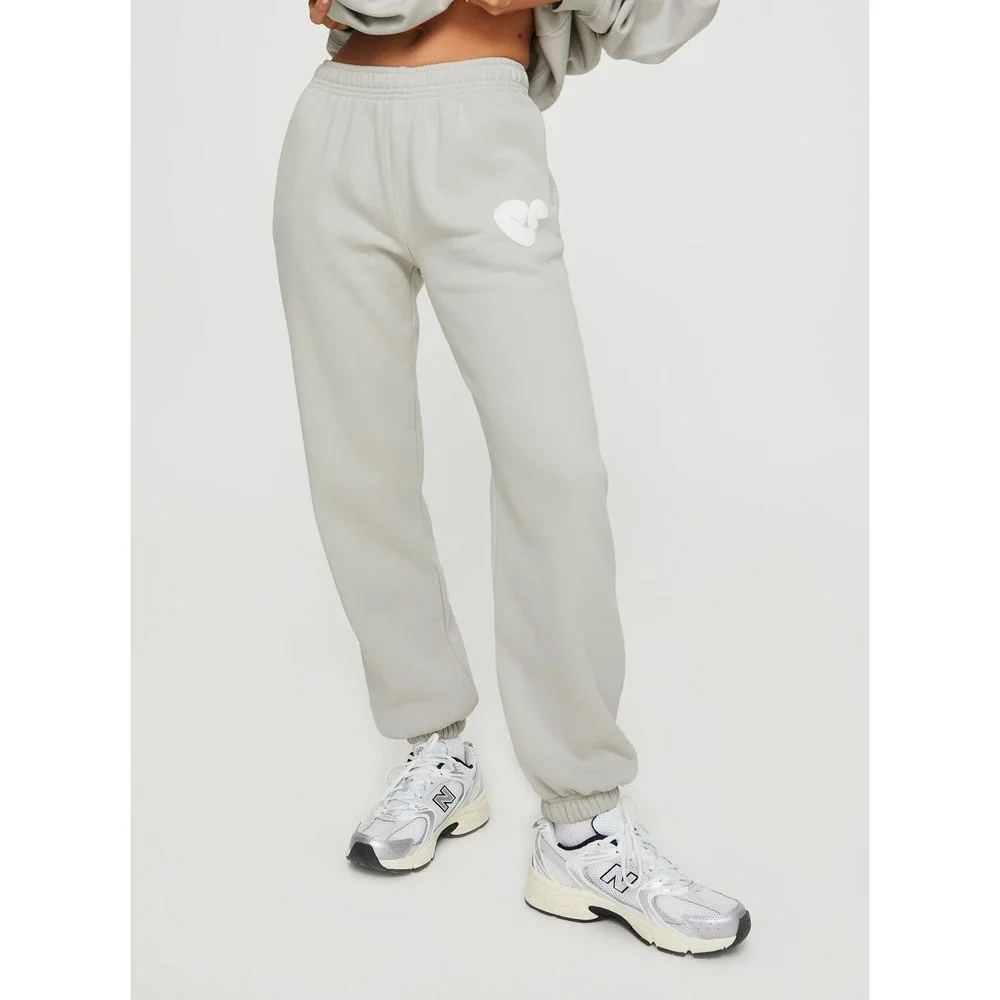Princess Polly Light Gray Cotton Blend Sweatpants Women's size 4 Small